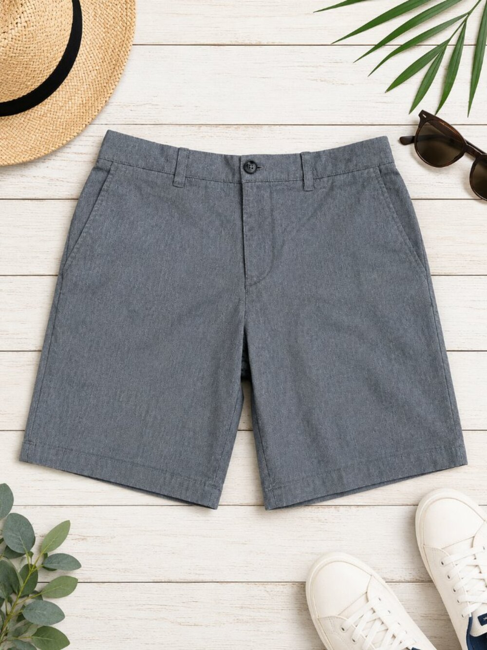 Hawker Rye Men’s Size 30 Gray Chino Shorts Flat Front Casual Classic